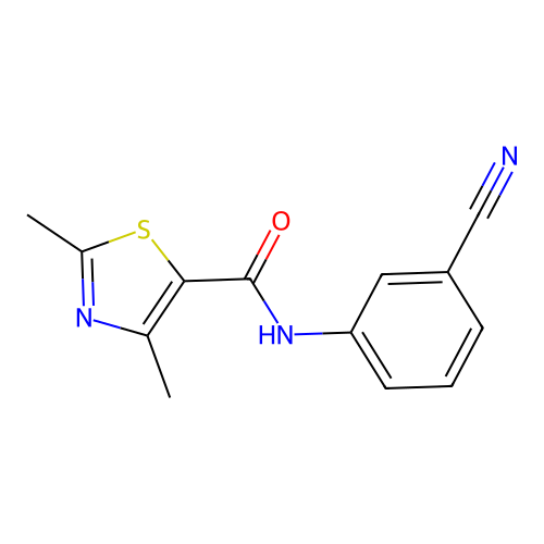 N-(3-cyanophenyl)-2,4-dimethyl-1,3-thiazole-5-carboxamide structure