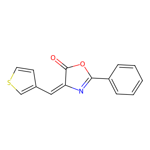 4-(3-Thiophenylmethylene)-2-phenyloxazol-5-one structure