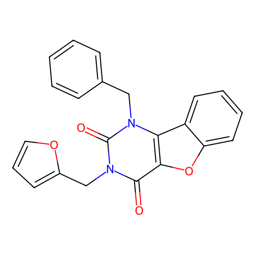1-Benzyl-3-(furan-2-ylmethyl)-[1]benzofuro[3,2-d]pyrimidine-2,4-dione structure