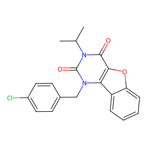 1-(4-chlorobenzyl)-3-isopropylbenzofuro[3,2-d]pyrimidine-2,4(1H,3H)-dione structure