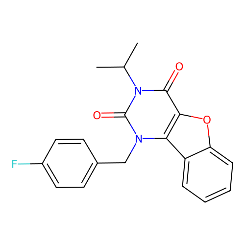 1-(4-fluorobenzyl)-3-isopropylbenzofuro[3,2-d]pyrimidine-2,4(1H,3H)-dione structure