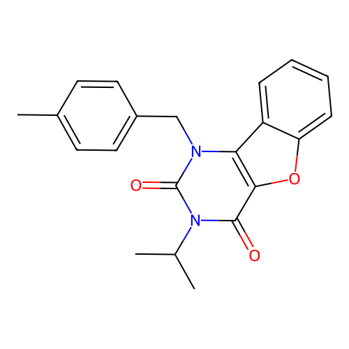 3-isopropyl-1-(4-methylbenzyl)benzofuro[3,2-d]pyrimidine-2,4(1H,3H)-dione structure