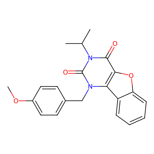 3-isopropyl-1-(4-methoxybenzyl)benzofuro[3,2-d]pyrimidine-2,4(1H,3H)-dione structure