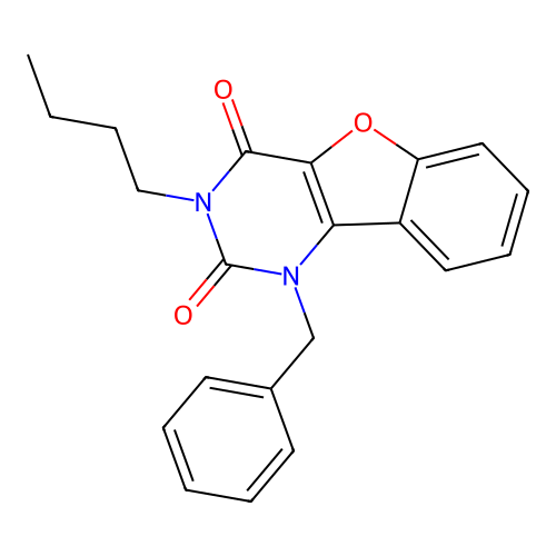 1-Benzyl-3-butyl-[1]benzofuro[3,2-d]pyrimidine-2,4-dione structure