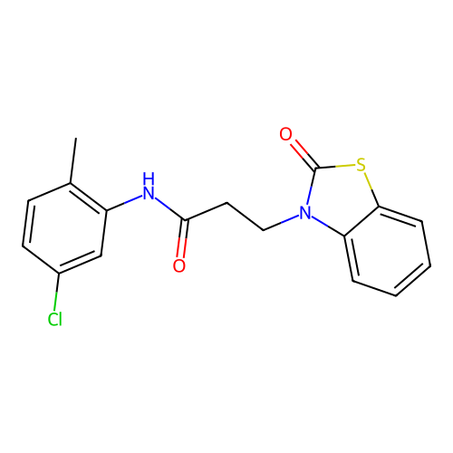 N-(5-chloro-2-methylphenyl)-3-(2-oxobenzo[d]thiazol-3(2H)-yl)propanamide structure