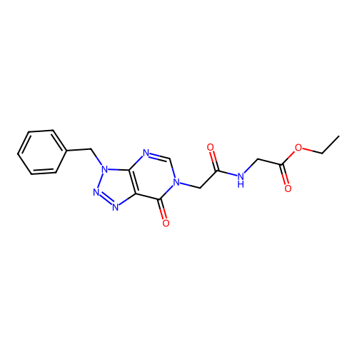 Ethyl 2-[[2-(3-benzyl-7-oxotriazolo[4,5-d]pyrimidin-6-yl)acetyl]amino]acetate structure