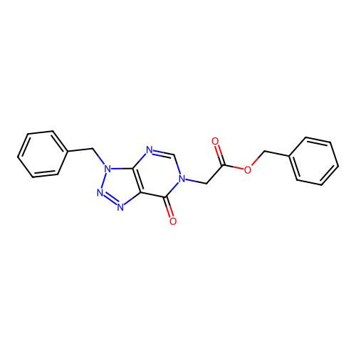 benzyl 2-(3-benzyl-7-oxo-3H-[1,2,3]triazolo[4,5-d]pyrimidin-6(7H)-yl)acetate structure