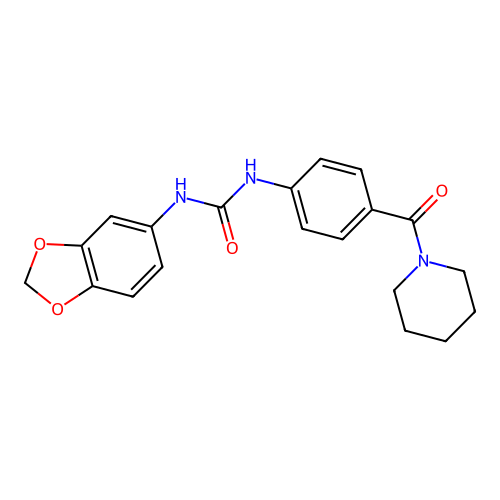 1-(1,3-Benzodioxol-5-yl)-3-[4-(piperidine-1-carbonyl)phenyl]urea structure