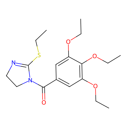 (2-(ethylthio)-4,5-dihydro-1H-imidazol-1-yl)(3,4,5-triethoxyphenyl)methanone structure