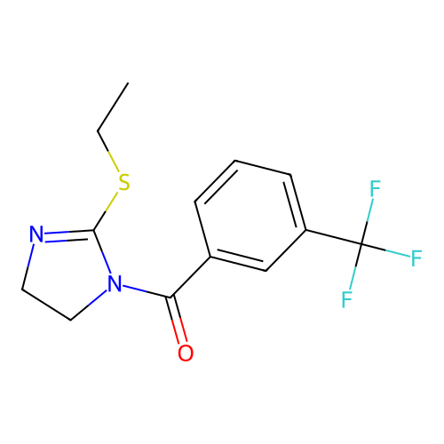 (2-(ethylthio)-4,5-dihydro-1H-imidazol-1-yl)(3-(trifluoromethyl)phenyl)methanone structure