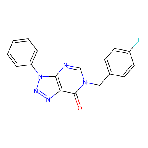 6-[(4-Fluorophenyl)methyl]-3-phenyltriazolo[4,5-d]pyrimidin-7-one structure