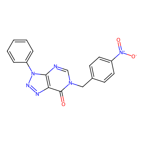 6-(4-nitrobenzyl)-3-phenyl-3H-[1,2,3]triazolo[4,5-d]pyrimidin-7(6H)-one structure