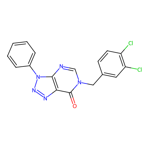 6-(3,4-dichlorobenzyl)-3-phenyl-3H-[1,2,3]triazolo[4,5-d]pyrimidin-7(6H)-one structure