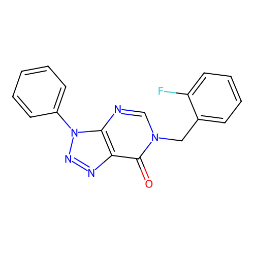 6-[(2-Fluorophenyl)methyl]-3-phenyltriazolo[4,5-d]pyrimidin-7-one structure