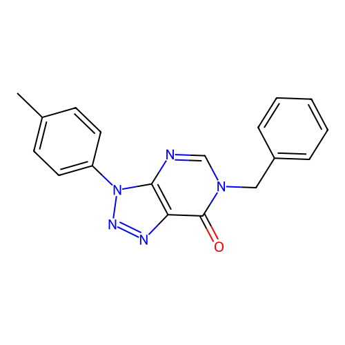 6-benzyl-3-(p-tolyl)-3H-[1,2,3]triazolo[4,5-d]pyrimidin-7(6H)-one structure