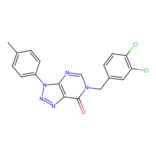 6-(3,4-dichlorobenzyl)-3-(p-tolyl)-3H-[1,2,3]triazolo[4,5-d]pyrimidin-7(6H)-one structure