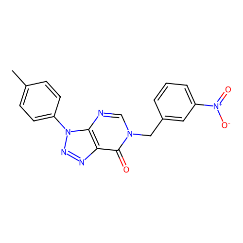 6-(3-nitrobenzyl)-3-(p-tolyl)-3H-[1,2,3]triazolo[4,5-d]pyrimidin-7(6H)-one structure