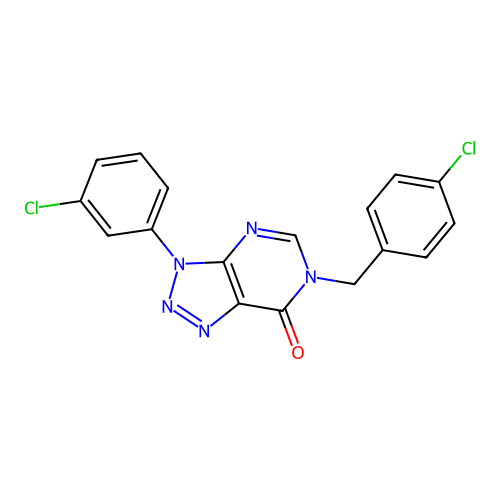 3-(3-Chlorophenyl)-6-[(4-chlorophenyl)methyl]triazolo[4,5-d]pyrimidin-7-one structure