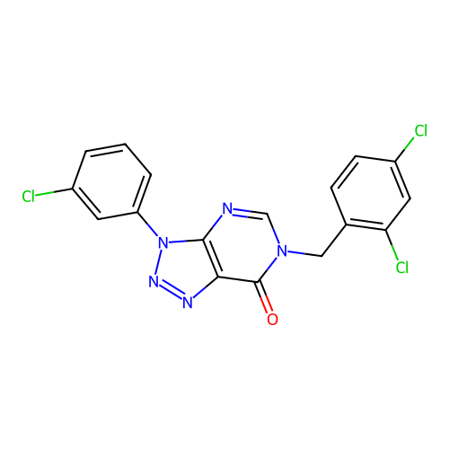 3-(3-Chlorophenyl)-6-[(2,4-dichlorophenyl)methyl]triazolo[4,5-d]pyrimidin-7-one structure