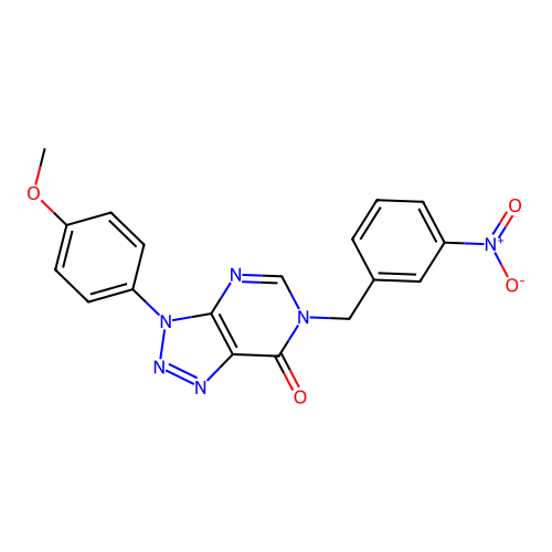 3-(4-methoxyphenyl)-6-(3-nitrobenzyl)-3H-[1,2,3]triazolo[4,5-d]pyrimidin-7(6H)-one structure