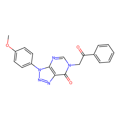 3-(4-methoxyphenyl)-6-phenacyltriazolo[4,5-d]pyrimidin-7-one structure