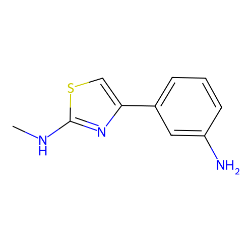 4-(3-aminophenyl)-N-methyl-1,3-thiazol-2-amine structure