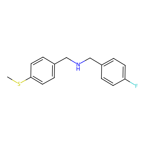 1-(4-fluorophenyl)-N-[4-(methylsulfanyl)benzyl]methanamine structure