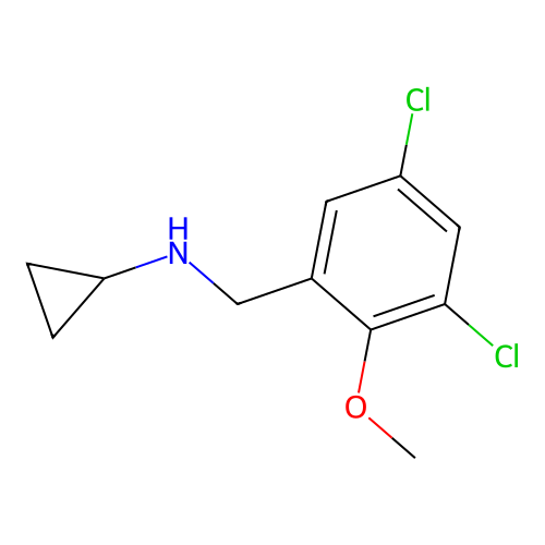 N-(3,5-dichloro-2-methoxybenzyl)cyclopropanamine structure