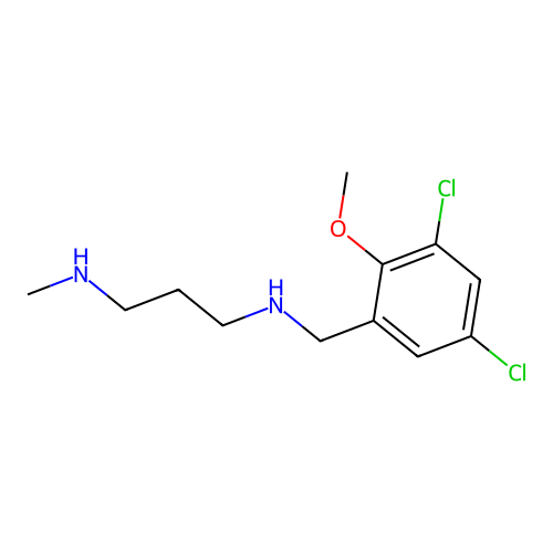 N-(3,5-dichloro-2-methoxybenzyl)-N'-methylpropane-1,3-diamine structure
