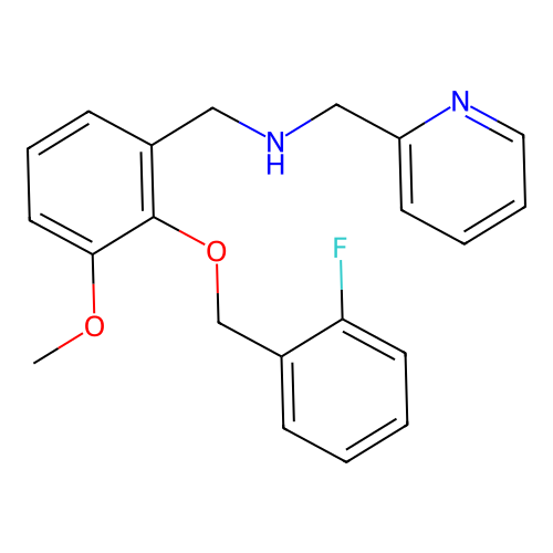 N-{2-[(2-fluorobenzyl)oxy]-3-methoxybenzyl}-N-(2-pyridinylmethyl)amine structure