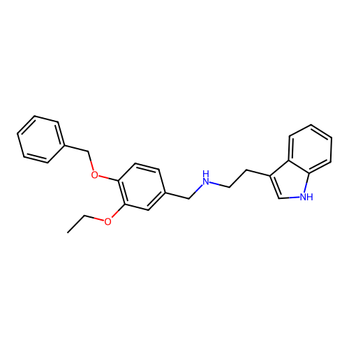 N-[[3-Ethoxy-4-(phenylmethoxy)phenyl]methyl]-1H-indole-3-ethanamine structure
