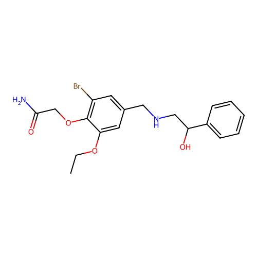 2-(2-Bromo-6-ethoxy-4-{[(2-hydroxy-2-phenylethyl)amino]methyl}phenoxy)acetamide structure