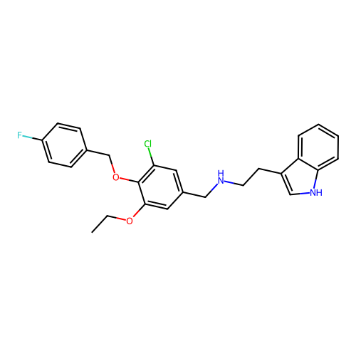 N-[[3-Chloro-5-ethoxy-4-[(4-fluorophenyl)methoxy]phenyl]methyl]-1H-indole-3-ethanamine structure