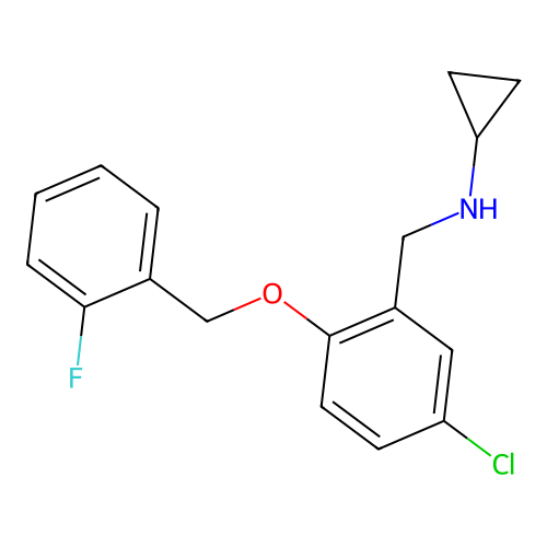 N-{5-chloro-2-[(2-fluorobenzyl)oxy]benzyl}-N-cyclopropylamine structure
