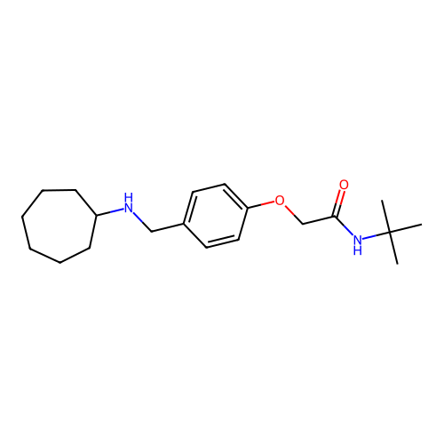 N-tert-butyl-2-{4-[(cycloheptylamino)methyl]phenoxy}acetamide structure