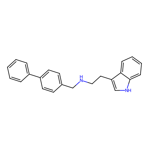 N-(biphenyl-4-ylmethyl)-2-(1H-indol-3-yl)ethanamine structure
