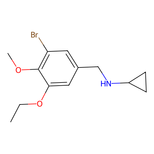 N-(3-bromo-5-ethoxy-4-methoxybenzyl)-N-cyclopropylamine structure