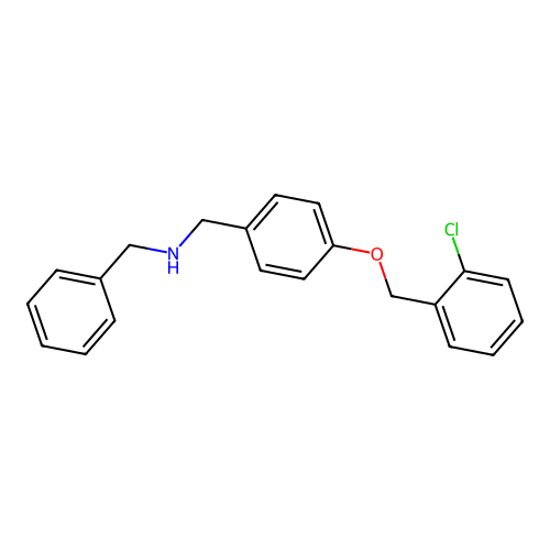 N-benzyl-1-{4-[(2-chlorobenzyl)oxy]phenyl}methanamine structure