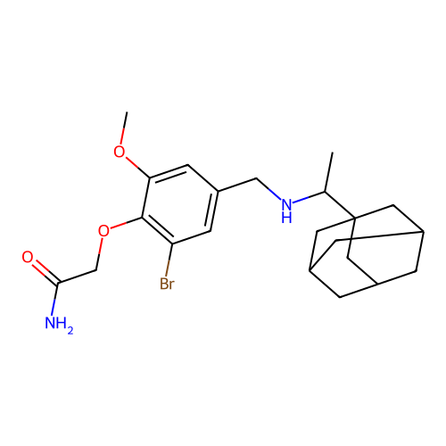 2-[2-Bromo-6-methoxy-4-[[(1-tricyclo[3.3.1.13,7]dec-1-ylethyl)amino]methyl]phenoxy]acetamide structure