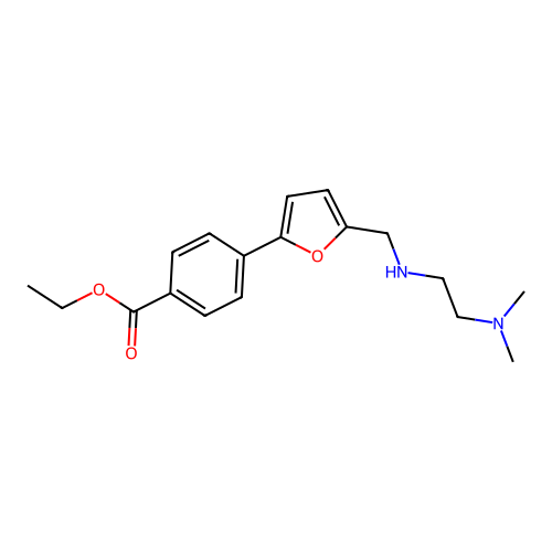 Ethyl 4-[5-[[[2-(dimethylamino)ethyl]amino]methyl]-2-furanyl]benzoate structure
