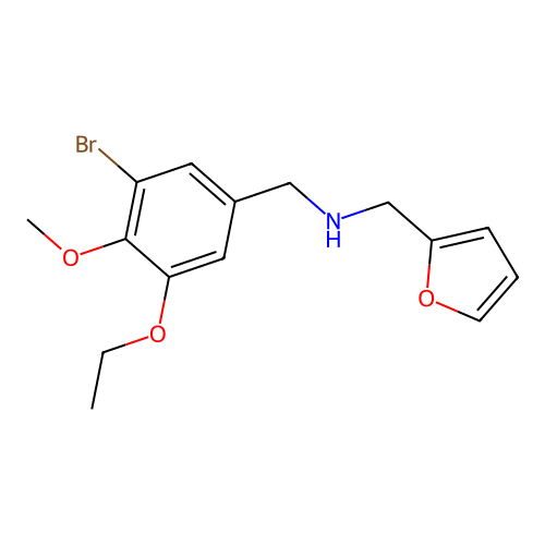N-(3-bromo-5-ethoxy-4-methoxybenzyl)-N-(2-furylmethyl)amine structure