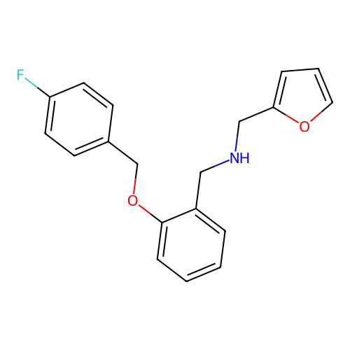 N-{2-[(4-fluorobenzyl)oxy]benzyl}-N-(2-furylmethyl)amine structure