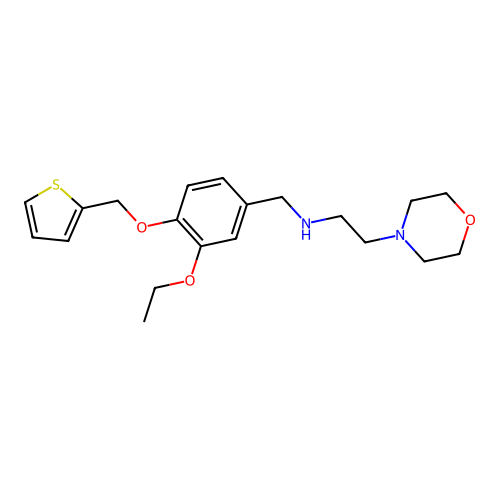 N-[3-ethoxy-4-(2-thienylmethoxy)benzyl]-N-[2-(4-morpholinyl)ethyl]amine structure
