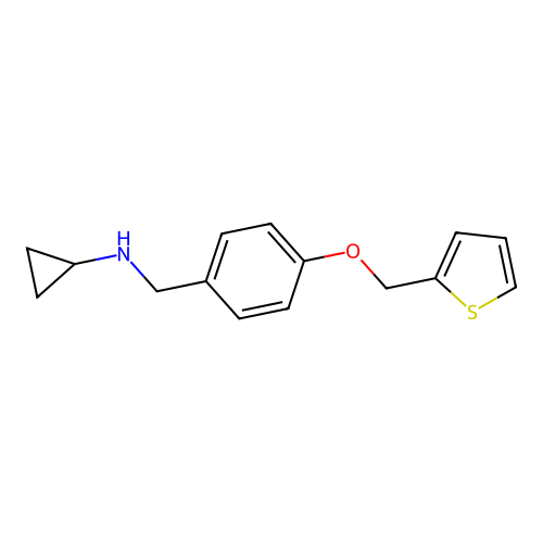 N-cyclopropyl-N-[4-(2-thienylmethoxy)benzyl]amine structure