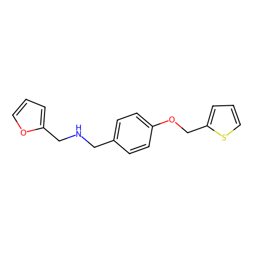 N-(2-furylmethyl)-N-[4-(2-thienylmethoxy)benzyl]amine structure