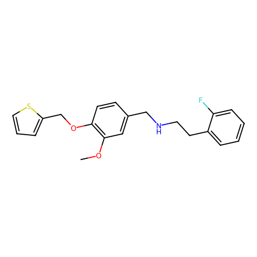 2-Fluoro-N-[[3-methoxy-4-(2-thienylmethoxy)phenyl]methyl]benzeneethanamine structure