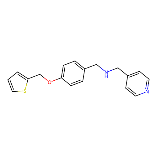 N-(pyridin-4-ylmethyl)-1-[4-(thiophen-2-ylmethoxy)phenyl]methanamine structure