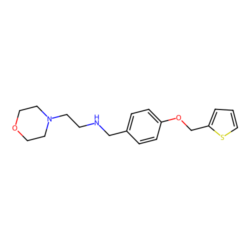2-(morpholin-4-yl)-N-[4-(thiophen-2-ylmethoxy)benzyl]ethanamine structure