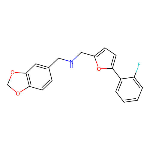 1,3-Benzodioxole-5-methanamine, N-[[5-(2-fluorophenyl)-2-furanyl]methyl]- structure