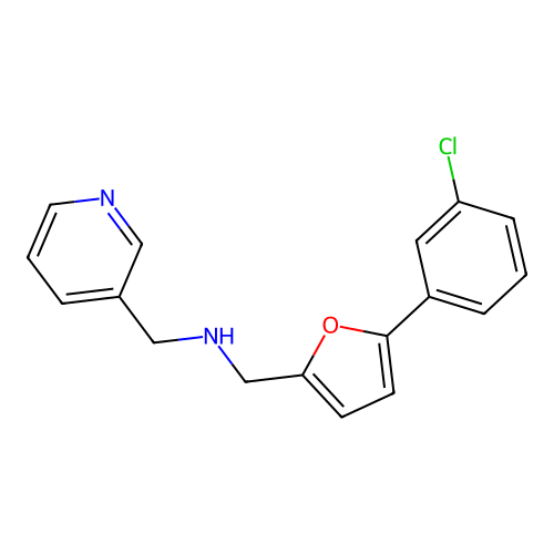 1-[5-(3-chlorophenyl)furan-2-yl]-N-(pyridin-3-ylmethyl)methanamine structure